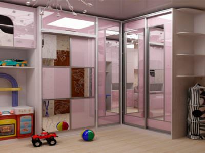 Шкаф-Купе в Детскую комнату с полками для игрушек